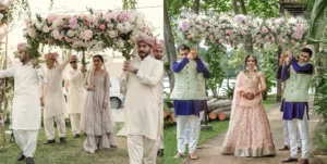 Bridal Entry with a Floral Chaadar 